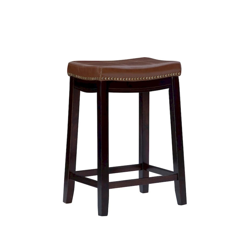Tabourets de bar en similicuir couleur cognac