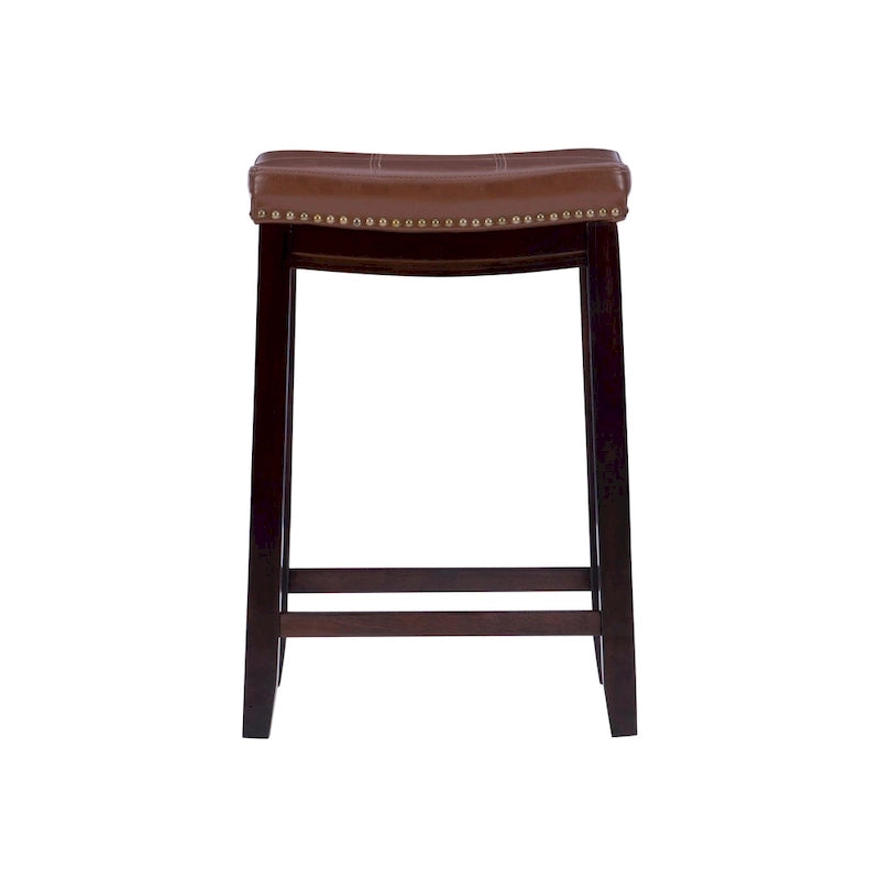 Tabourets de bar en similicuir couleur cognac