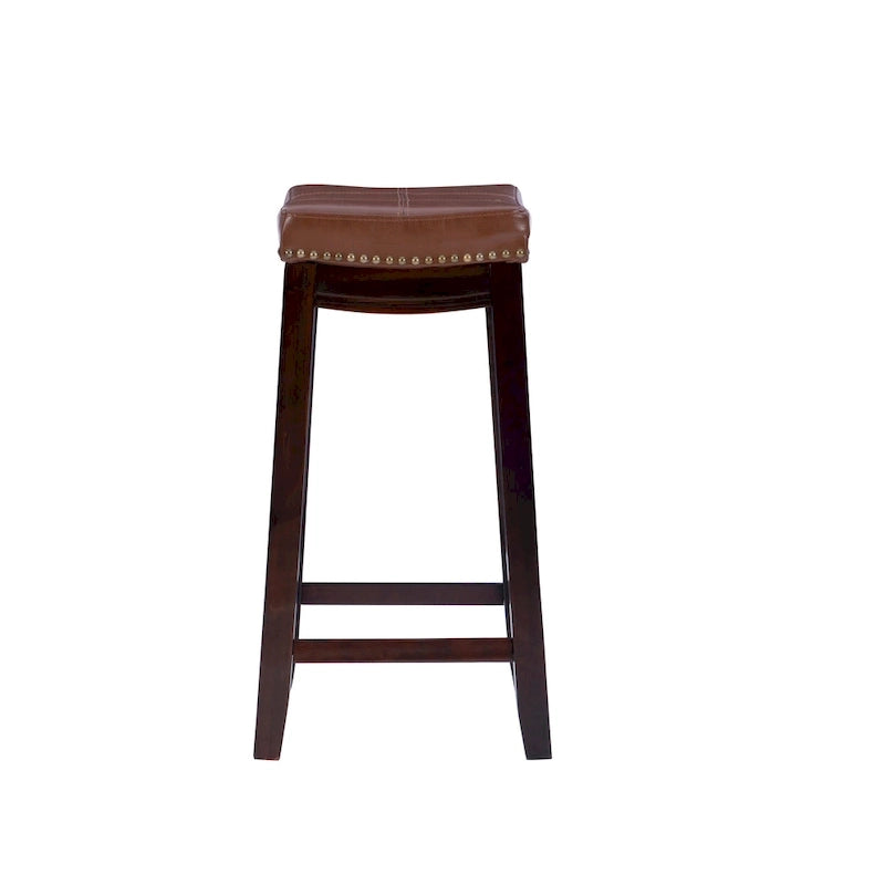Tabourets de bar en similicuir couleur cognac
