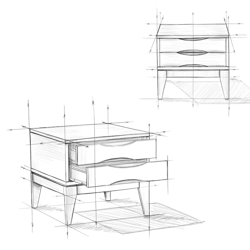 Table d'appoint carrée en bois massif