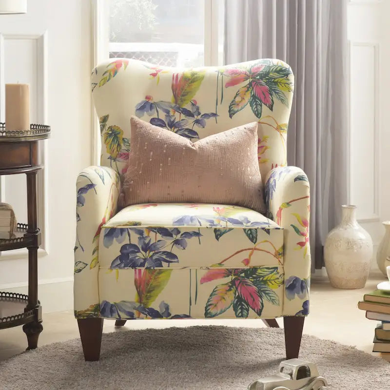 Fauteuil tapissé à motif floral