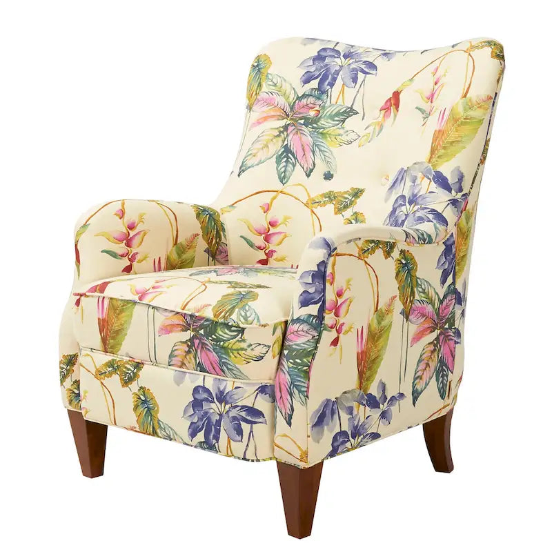 Fauteuil tapissé à motif floral