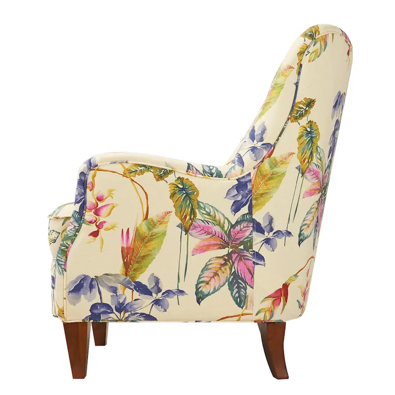 Fauteuil tapissé à motif floral