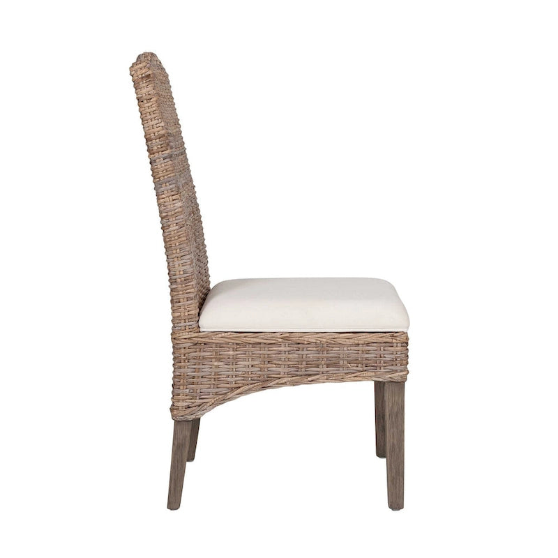 Chaises de salle à manger capitonnées en rotin naturel par