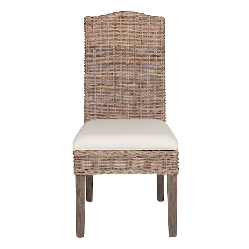 Chaises de salle à manger capitonnées en rotin naturel par