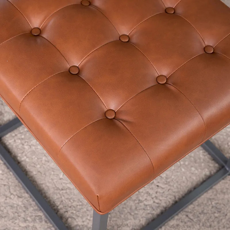 Mini-ottoman marron selle