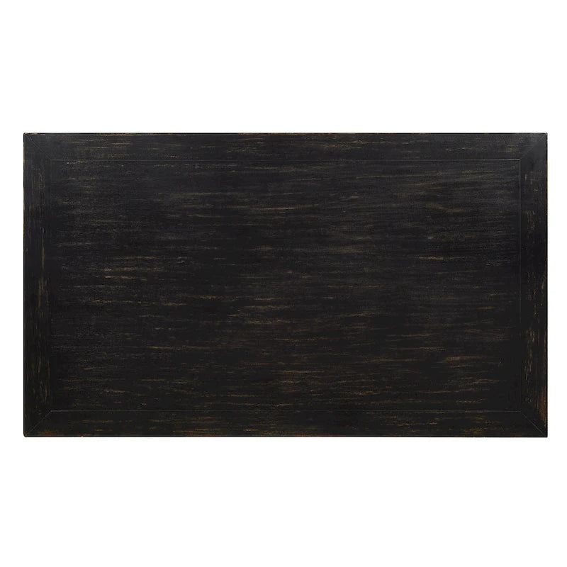 Table de salle à manger noire en bois massif
