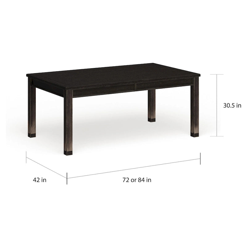 Table de salle à manger noire en bois massif