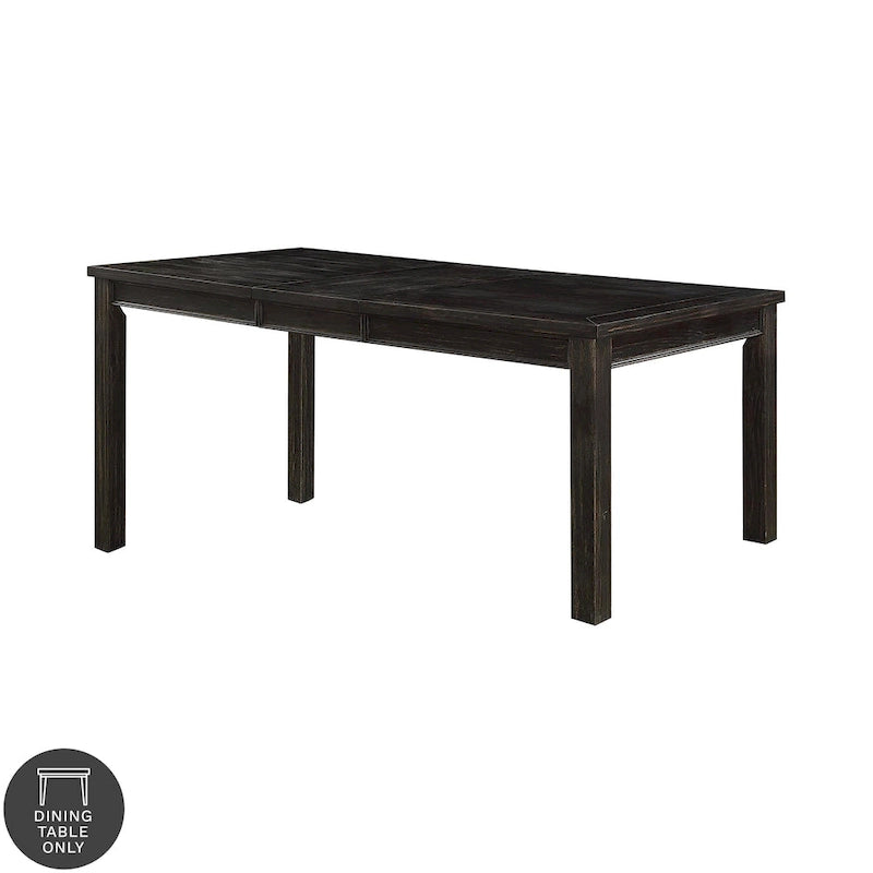 Table de salle à manger noire en bois massif