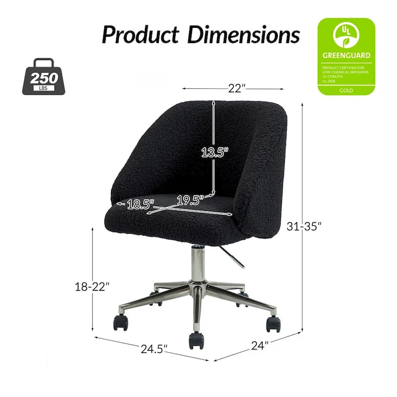 Chaise de bureau pivotante à hauteur réglable