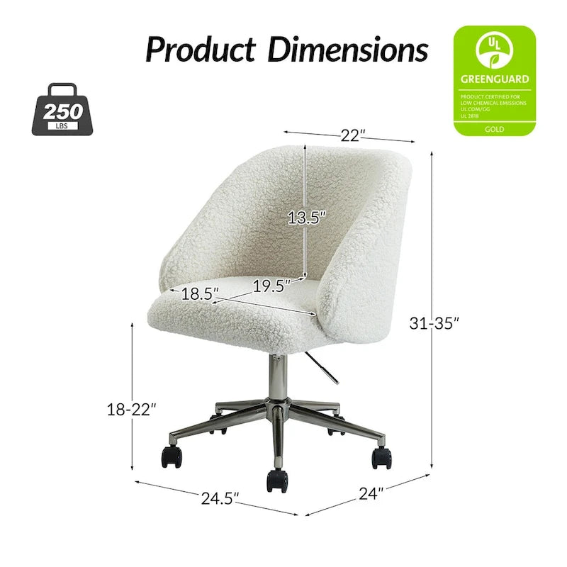 Chaise de bureau pivotante à hauteur réglable