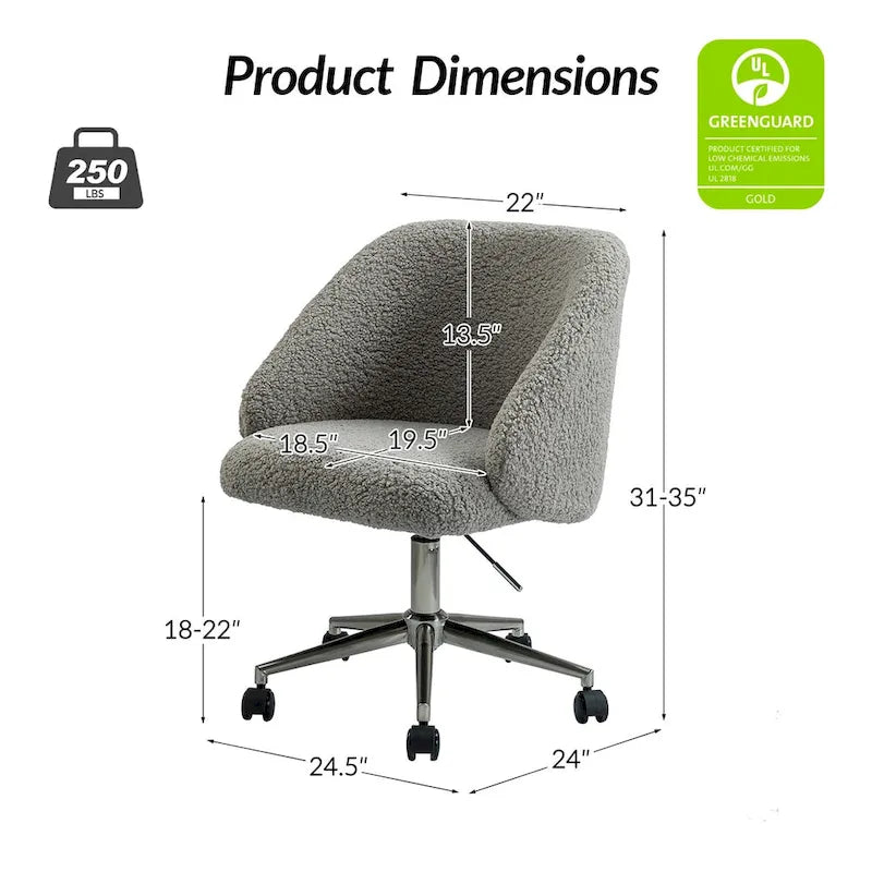 Chaise de bureau pivotante à hauteur réglable