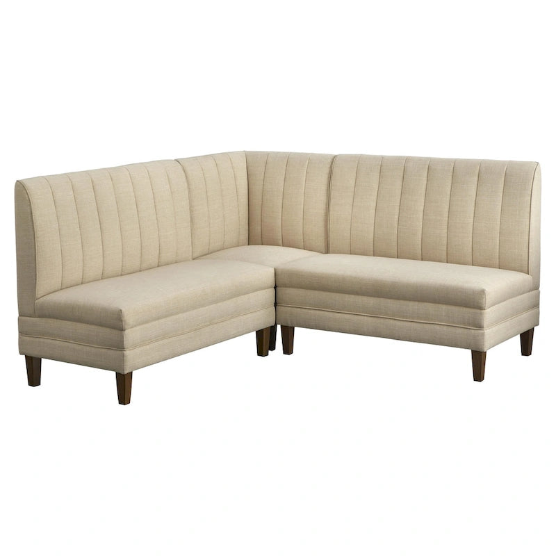 Banquette souple à dossier rayé vertical