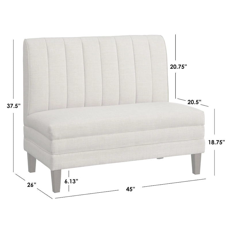 Banquette souple à dossier rayé vertical