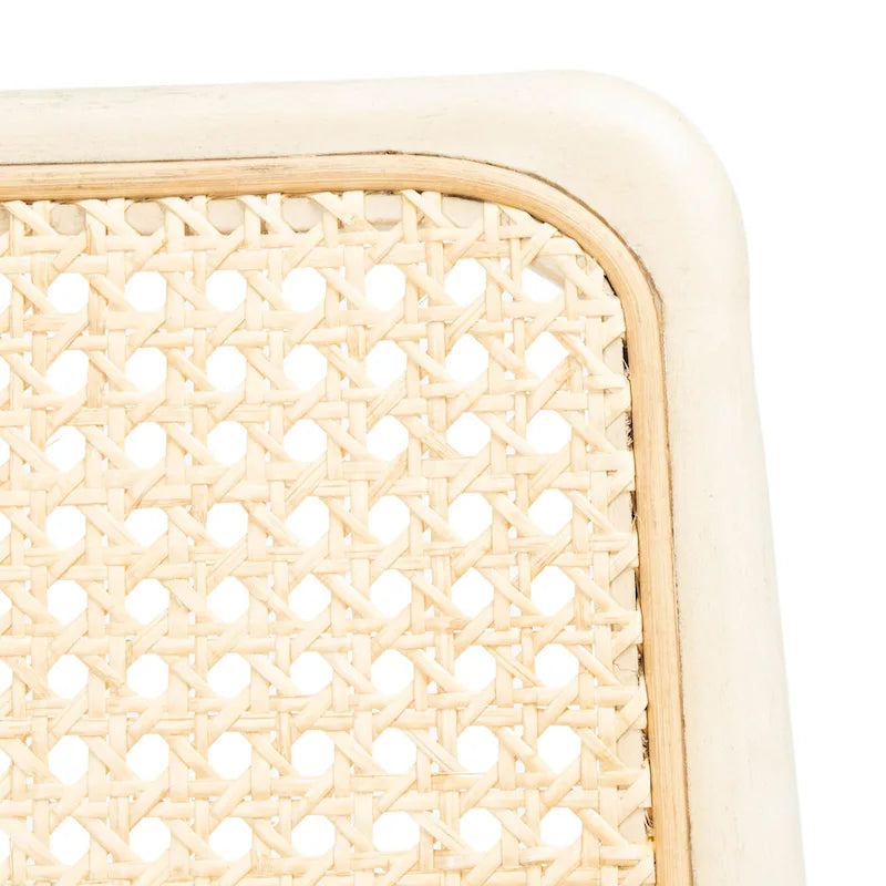 Chaise de salle à manger en rotin et tissu d'ameublement