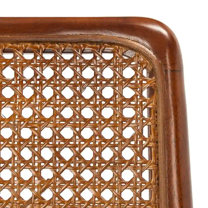 Chaise de salle à manger en rotin et tissu d'ameublement