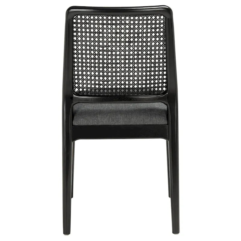 Chaise de salle à manger en rotin et tissu d'ameublement