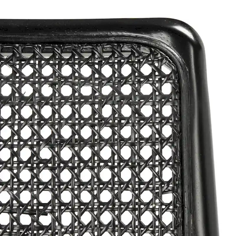 Chaise de salle à manger en rotin et tissu d'ameublement