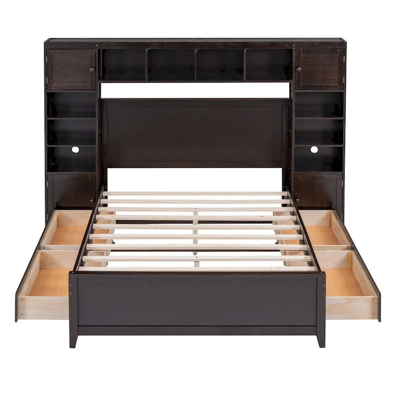 Lit en bois pleine grandeur