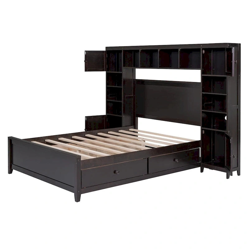 Lit en bois pleine grandeur