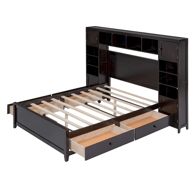 Lit en bois pleine grandeur