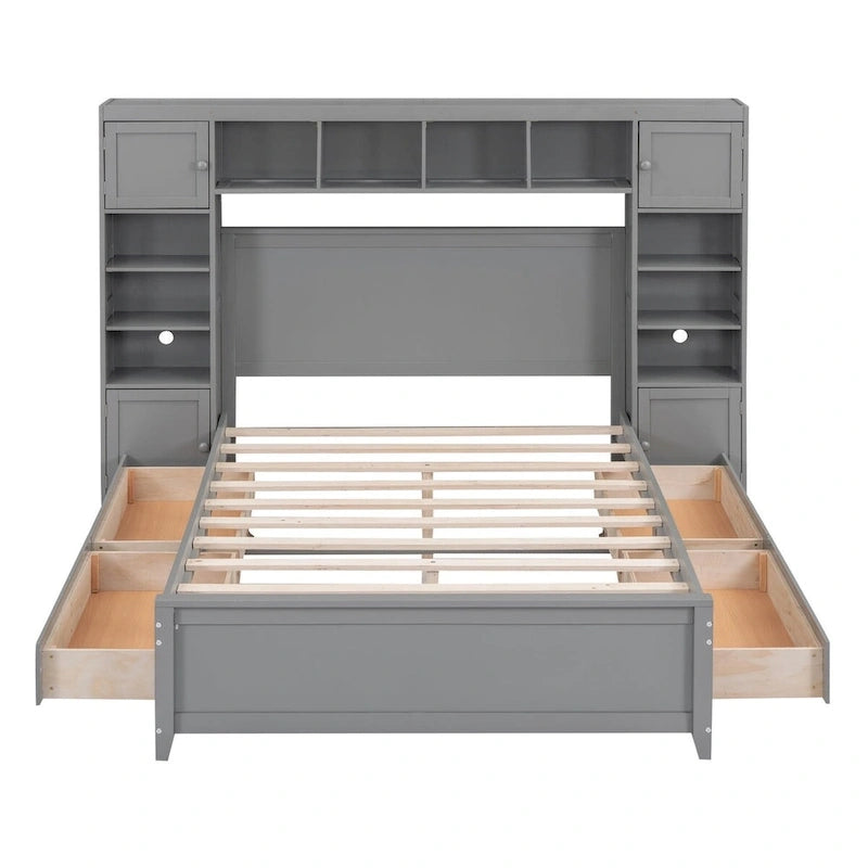 Lit en bois pleine grandeur