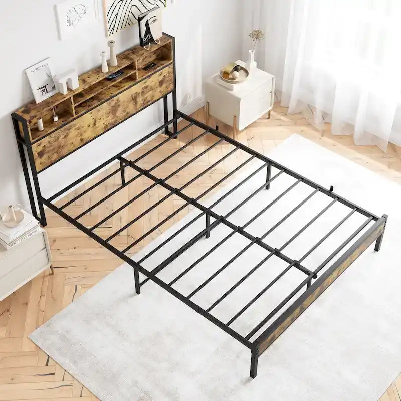 Cadre de lit avec tête de lit de rangement