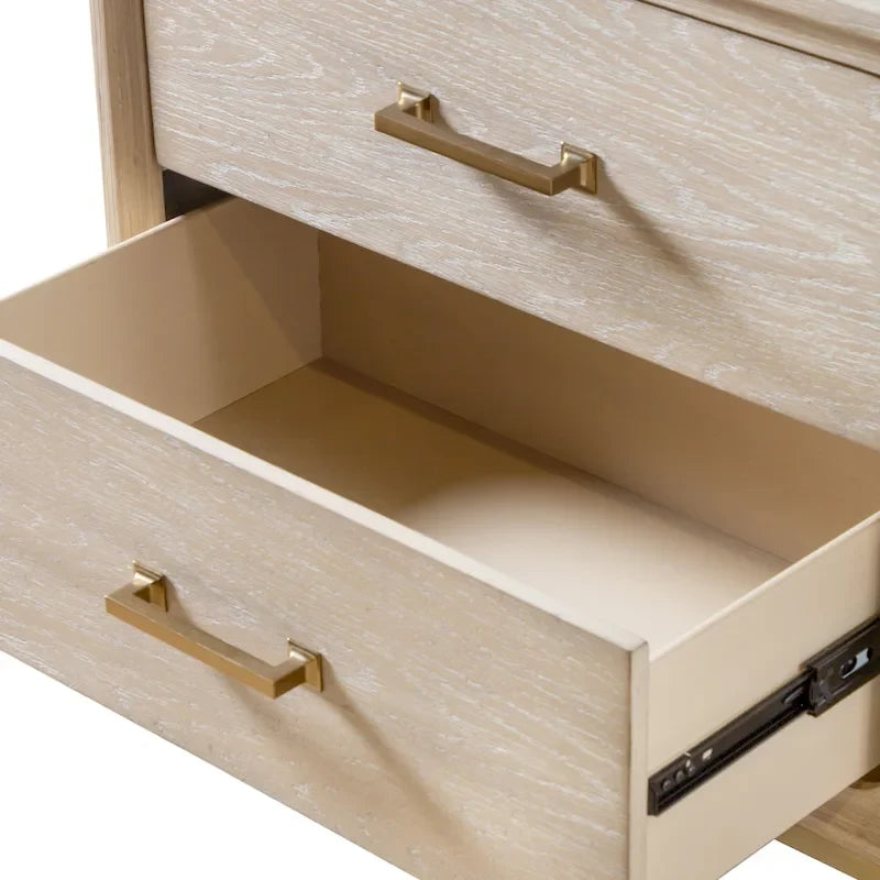 Ensemble de chambre à coucher trois pièces en bois massif comprenant un lit et deux tables de chevet