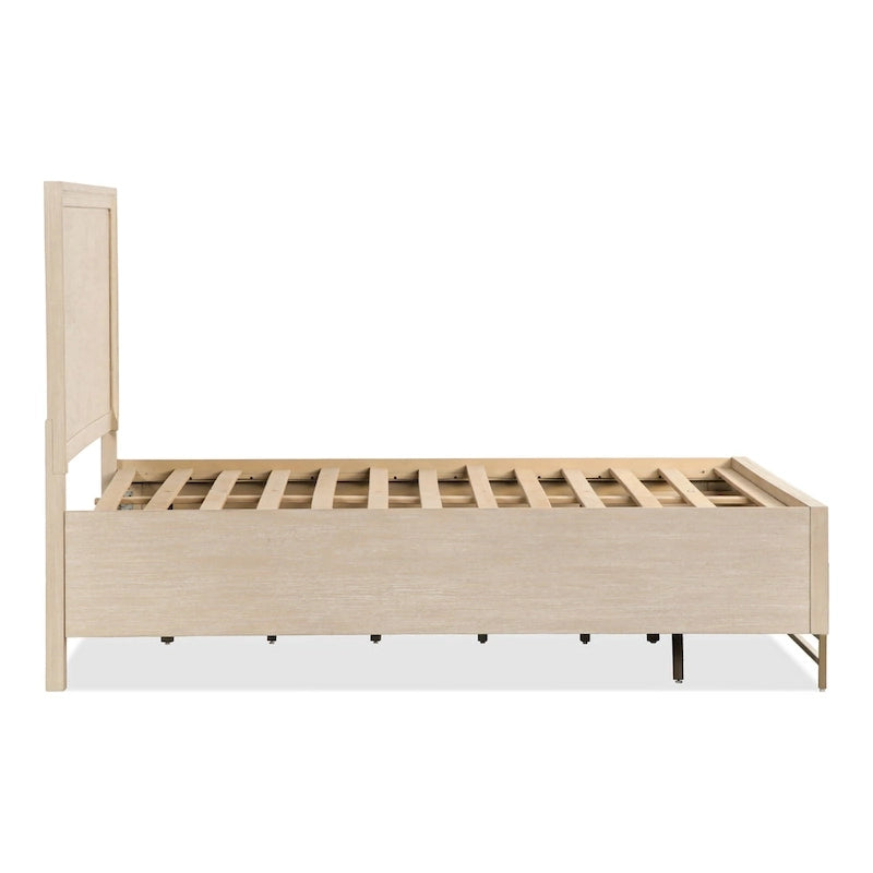 Ensemble de chambre à coucher trois pièces en bois massif comprenant un lit et deux tables de chevet