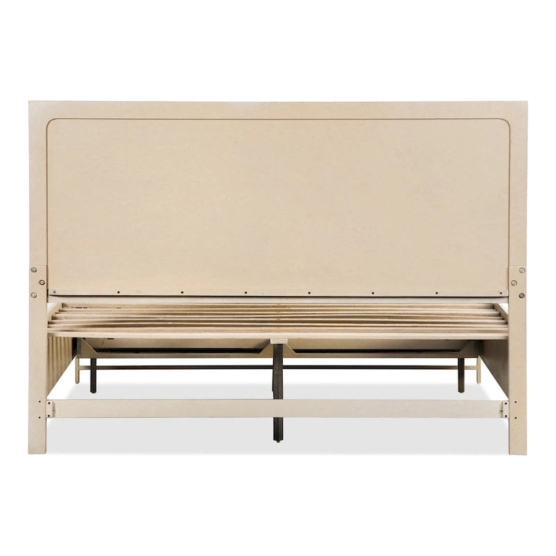 Ensemble de chambre à coucher trois pièces en bois massif comprenant un lit et deux tables de chevet