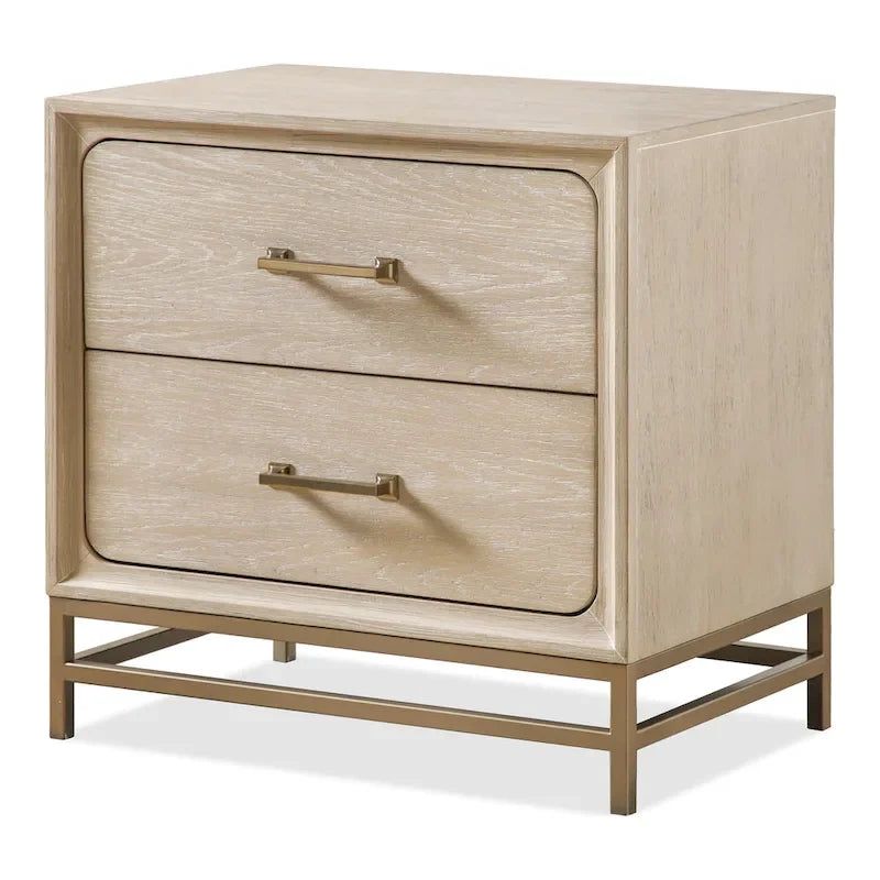 Ensemble de chambre à coucher trois pièces en bois massif comprenant un lit et deux tables de chevet