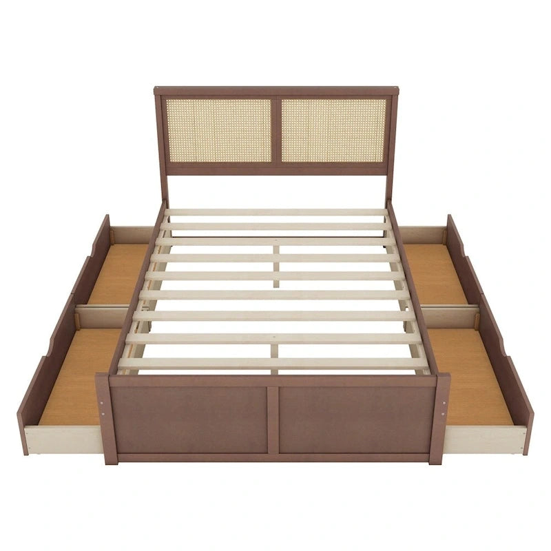 Lit plate-forme de rangement en bois