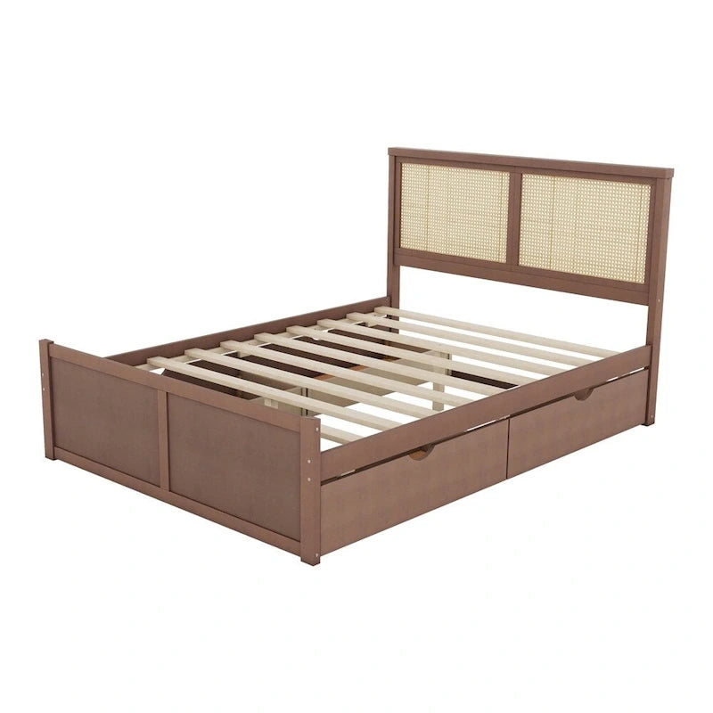 Lit plate-forme de rangement en bois