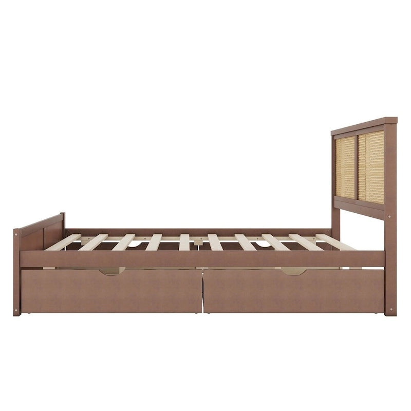 Lit plate-forme de rangement en bois