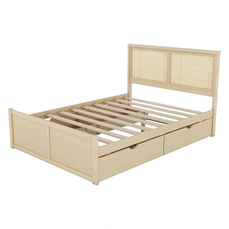 Lit plate-forme de rangement en bois
