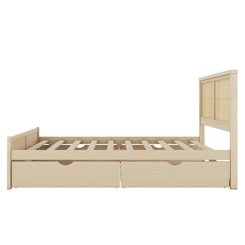 Lit plate-forme de rangement en bois