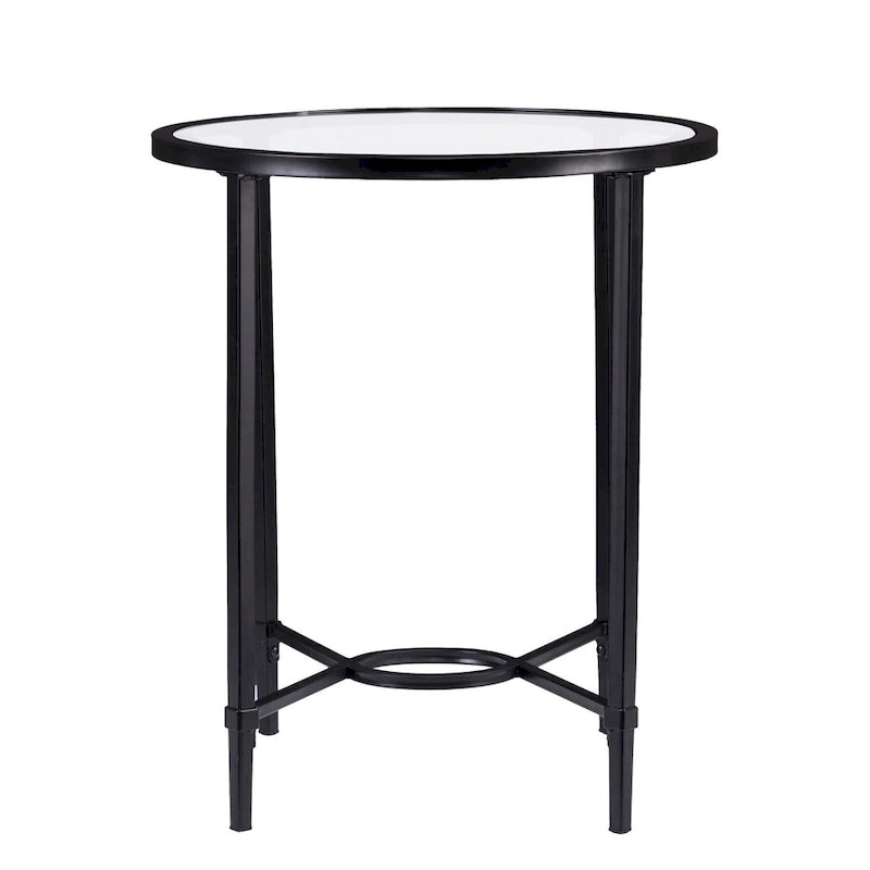 Table basse ovale en verre noir et transparent