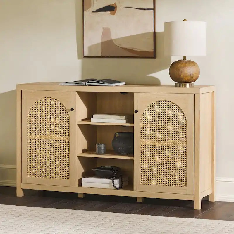 Meuble d'appoint double porte de style transitionnel