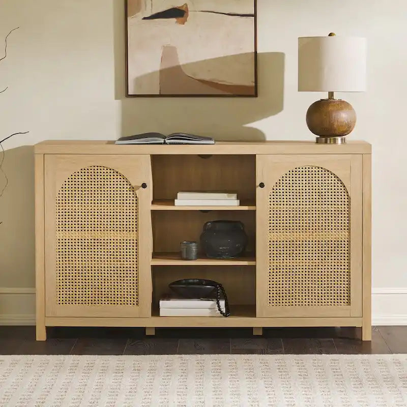 Meuble d'appoint double porte de style transitionnel