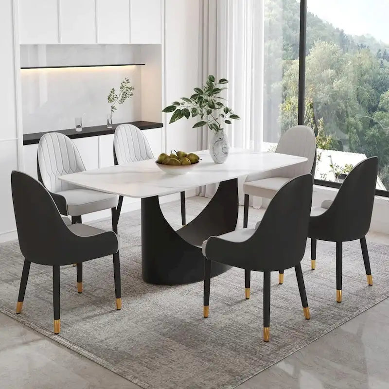 Plateau de table en pierre frittée imitation marbre