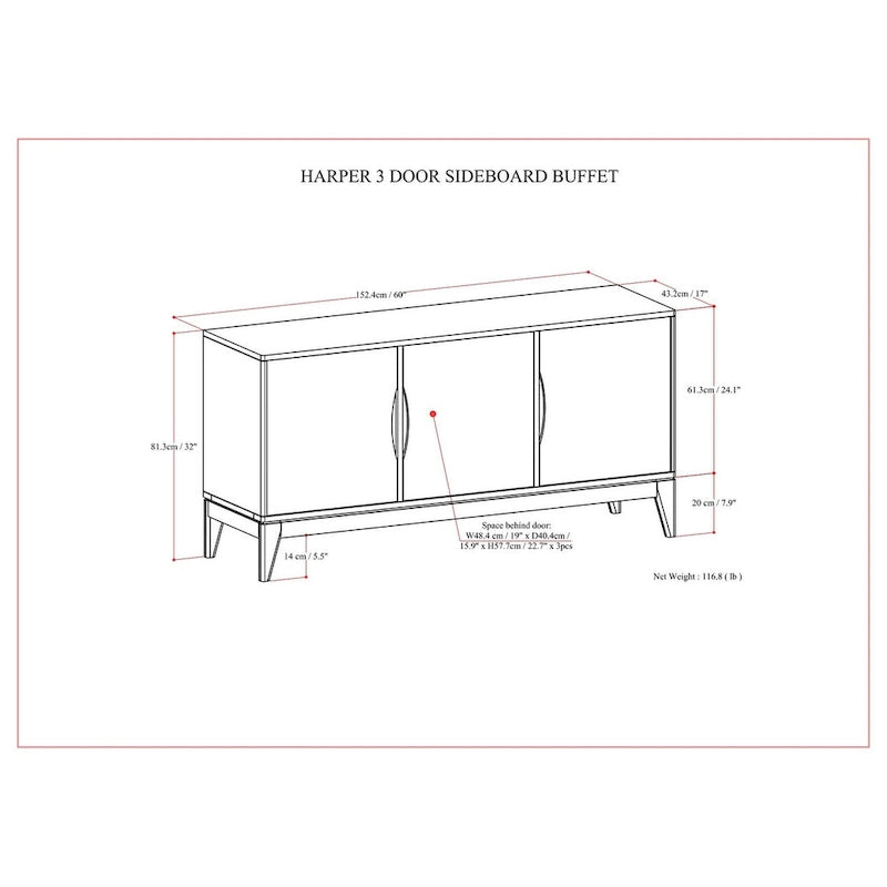 Buffet trois portes
