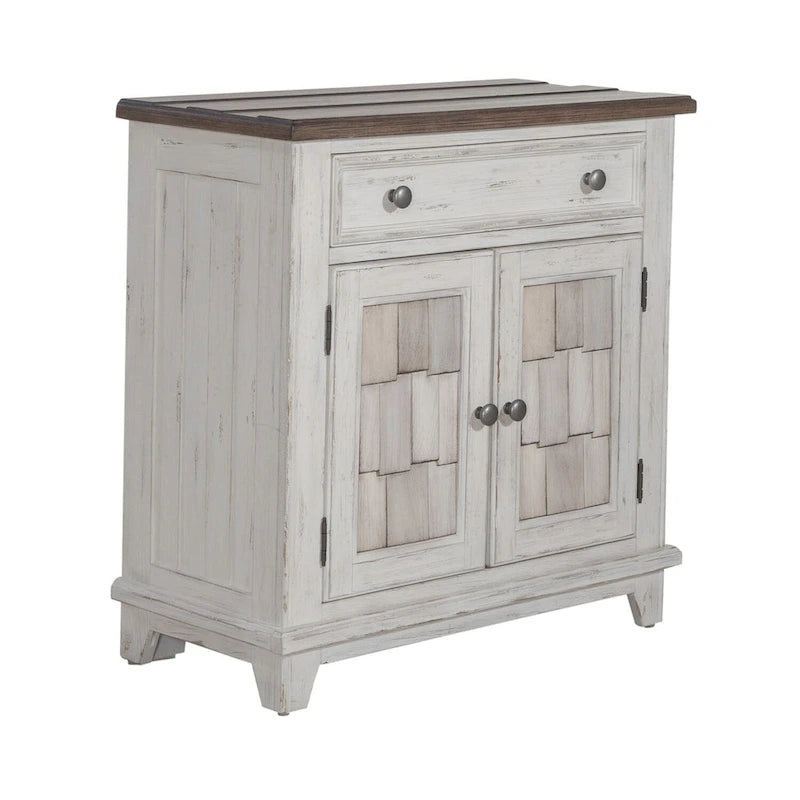 Meuble d'appoint blanc et tabac