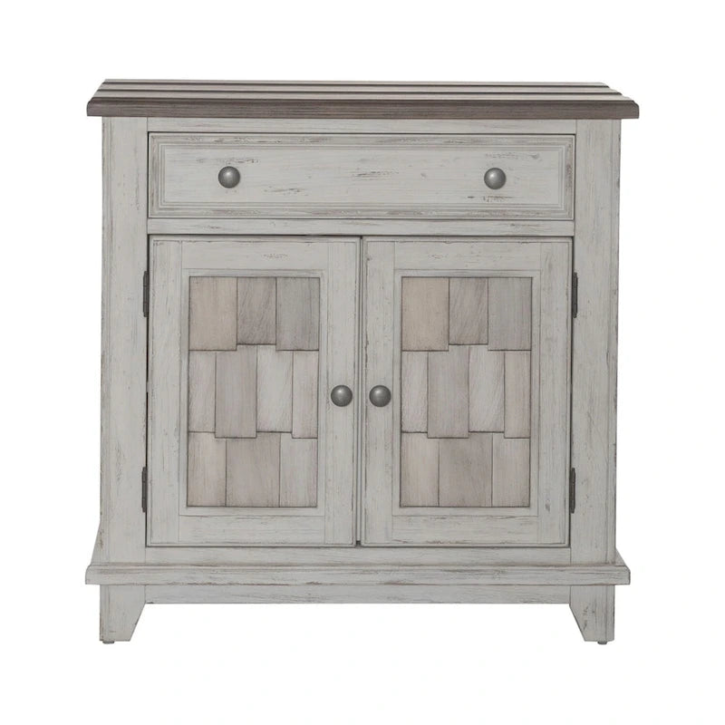 Meuble d'appoint blanc et tabac
