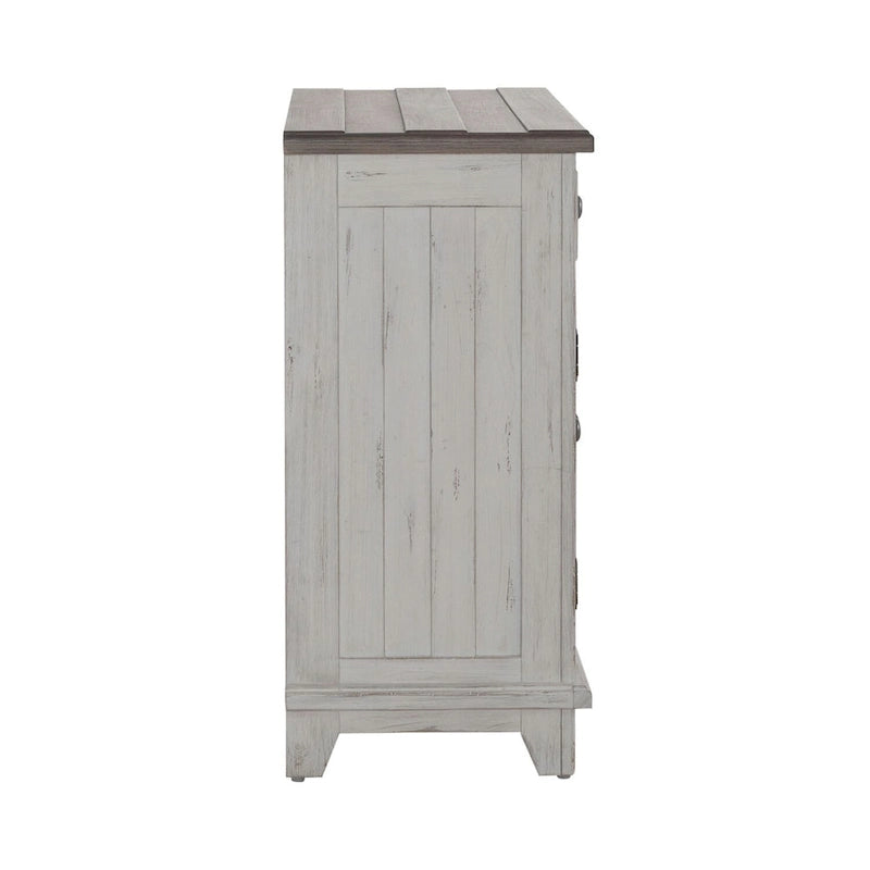 Meuble d'appoint blanc et tabac