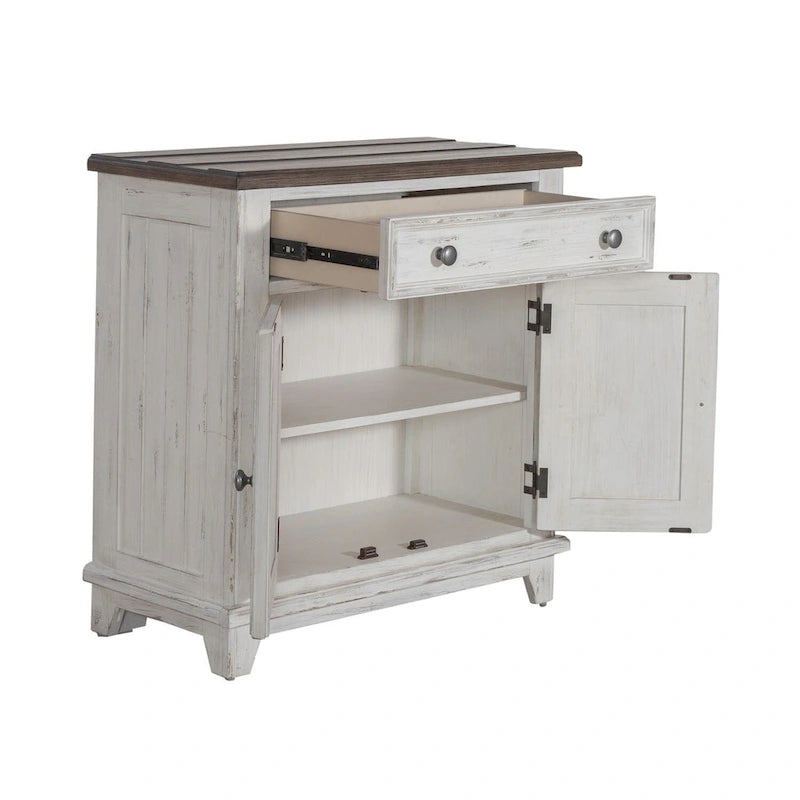 Meuble d'appoint blanc et tabac