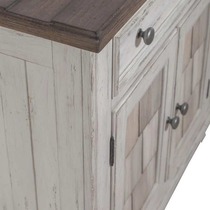 Meuble d'appoint blanc et tabac