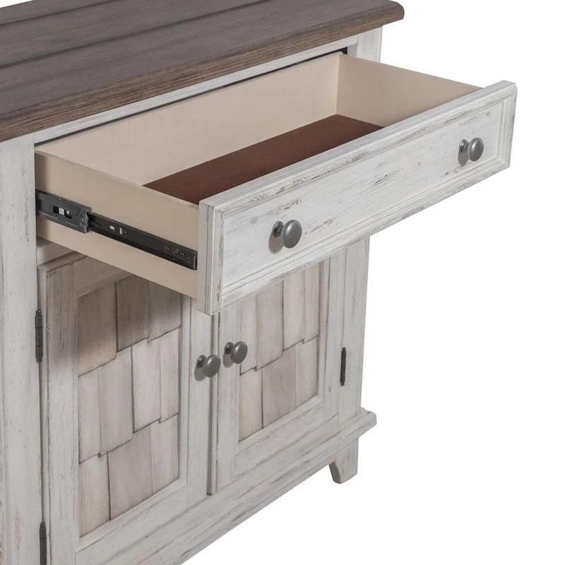 Meuble d'appoint blanc et tabac