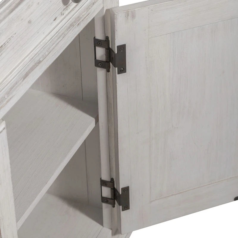 Meuble d'appoint blanc et tabac