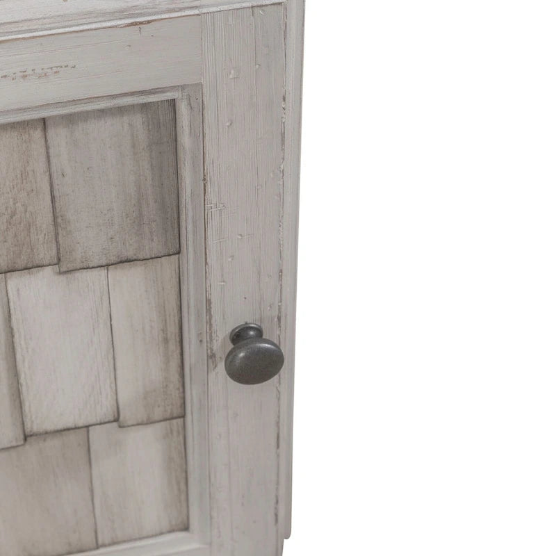 Meuble d'appoint blanc et tabac