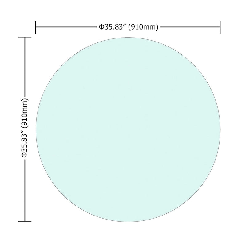Dessus de table rond en verre trempé
